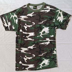 Vintage 90s ROTHCO Green Woodland Camo Military Tactical Casual Large Shirt